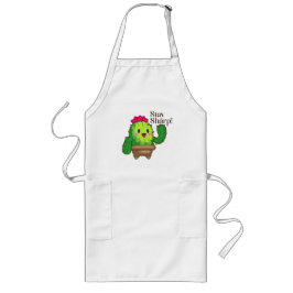 Stanna Vassa Apron - Cute Cactus Kitchen Stil Långt Förkläde