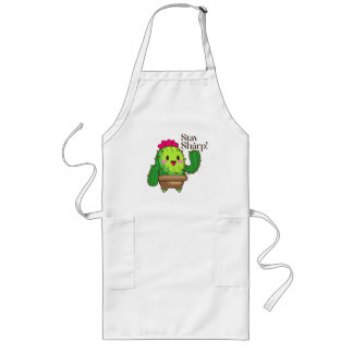 Stanna Vassa Apron - Cute Cactus Kitchen Stil Långt Förkläde