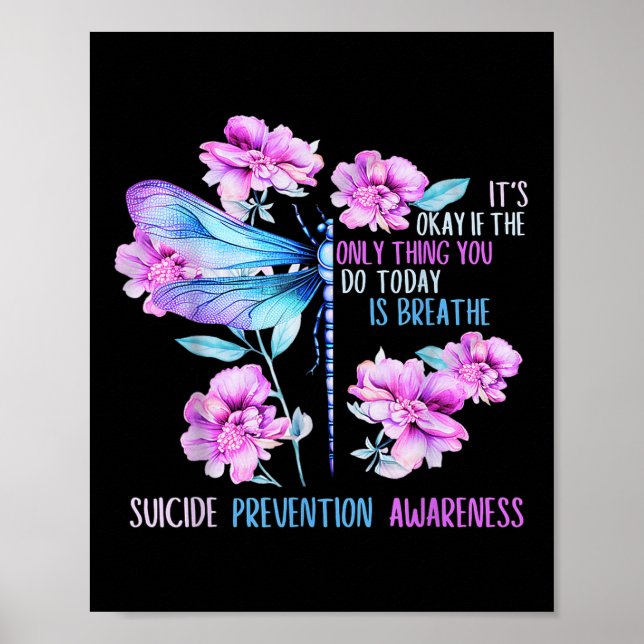 Stanna vid Dragonfly Semicolon Suicide Prevention  Poster (Framsidan)