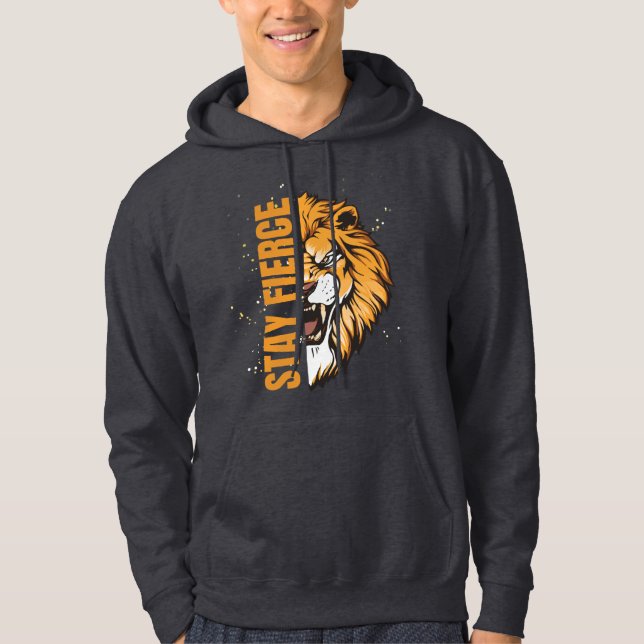 Stanna vid Fierce Black Hoodie (Framsida)