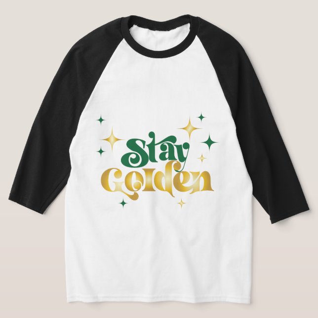 Stanna vid golden t shirt (Laydown)