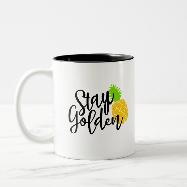 Stanna vid golden Två-Tonad mugg (Vänster)