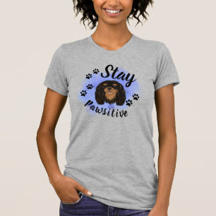 Stanna vid Pawsitive Black & Tan Cavalier Kung Cha T Shirt