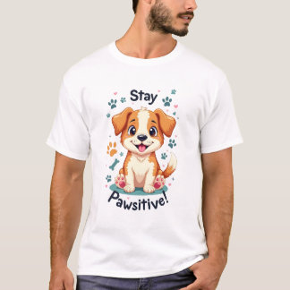 Stanna vid Pawsitive Hund älskare T Shirt
