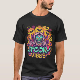 Stanna vid Spooky Vibes - Groovy Ghost T Shirt