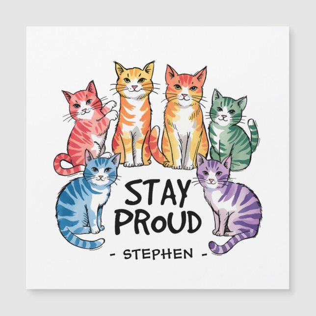Stanna vid stolthet - Pridet Rainbow Cat LGBTQ (Framsida)