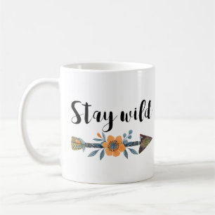 Stanna vild boho stil vattenfärgen mugg