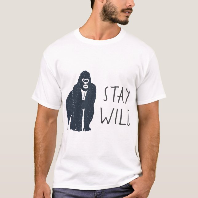 Stanna Vild Gorilla Silhouette T Shirt (Framsida)