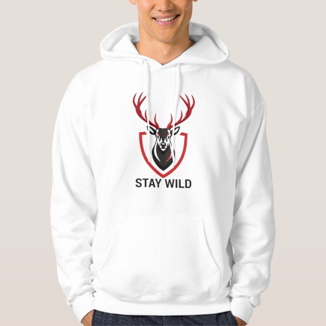 Stanna Vild Hjorthuvud Hoodie (Framsida)