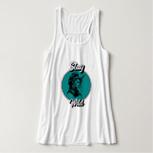 Stanna Vild Japansk Samurai Girl Linne Med Racerback