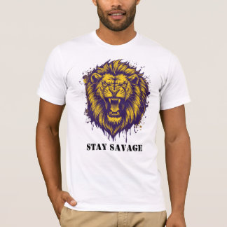 Stanna Vild Lejon Grafisk Vild Alpha Lejon T Shirt