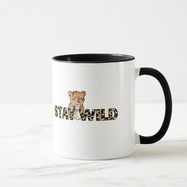 Stanna Vild - Leopard-utskrift med Cheetah Head Mugg (Höger)