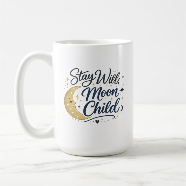 Stanna Vild Månbarn Celestial Boho Kaffemugg (Vänster)
