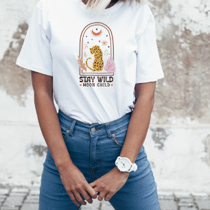 Stanna Vild Måne Barn Boho Leopard T Shirt