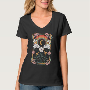 Stanna vild måne barn celestial art deco regnbåge t shirt