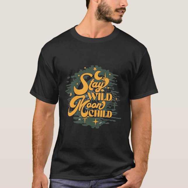 "stanna vild måne barn" till skjortdesign. t shirt (Framsida)