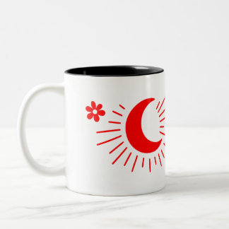 Stanna Vild Måne Child - Boho Celestial Coffee Mug Två-Tonad Mugg