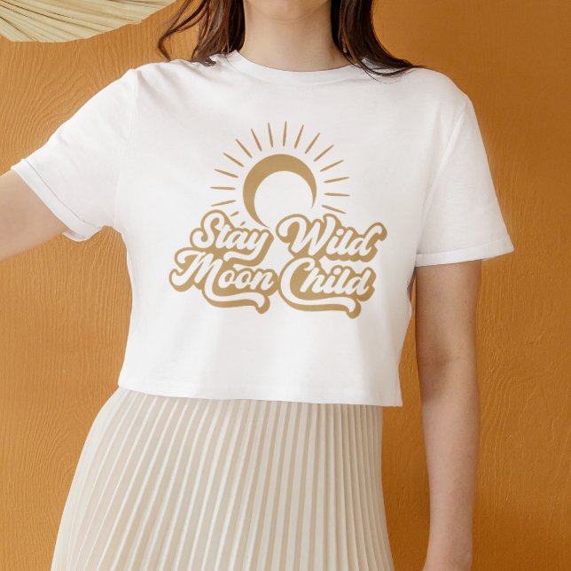 Stanna Vild Måne Child Boho T Shirt (Skapare uppladdad)