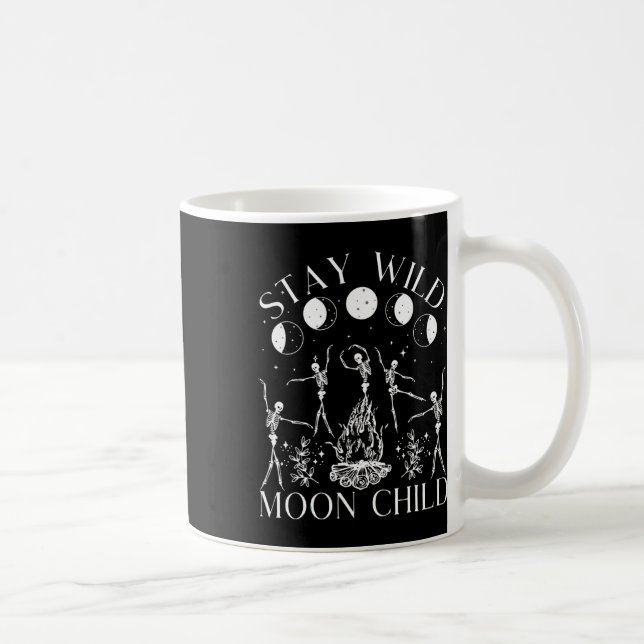 Stanna Vild Måne Child Funny Skeleton Dancing Hall Kaffemugg (Höger)