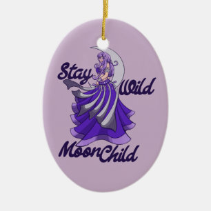 Stanna Vild Måne Child Måne Goddes Art MoonChild Julgransprydnad Keramik