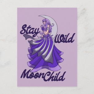 Stanna Vild Måne Child Måne Goddes Art MoonChild Vykort
