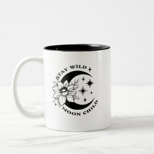 Stanna Vild Måne Child Mugg-Boho Celestial Coffee Två-Tonad Mugg