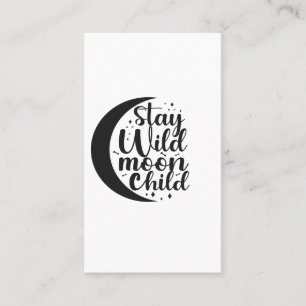 Stanna Vild Måne Child Spooky Halloween Gift Visitkort