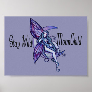 Stanna Vild MoonChild Måne Child Fairy Lila Poster