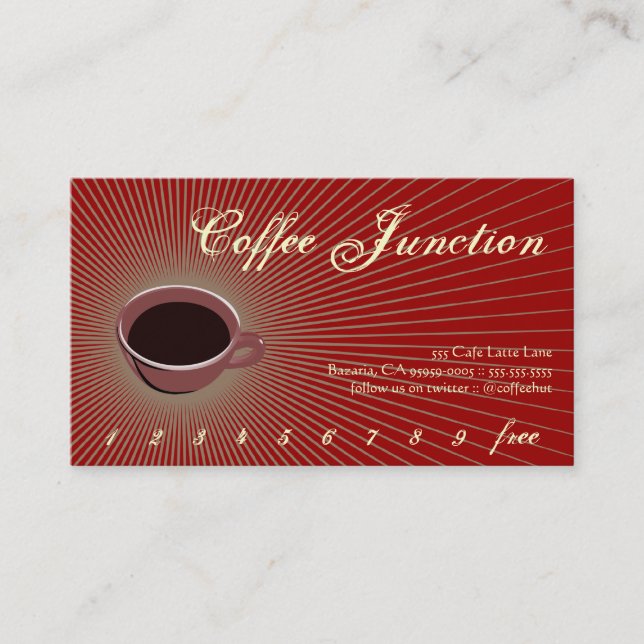 Stansmaskin för kaffebristningsdrink/lojalitetkort lojalitetskort (Framsida)