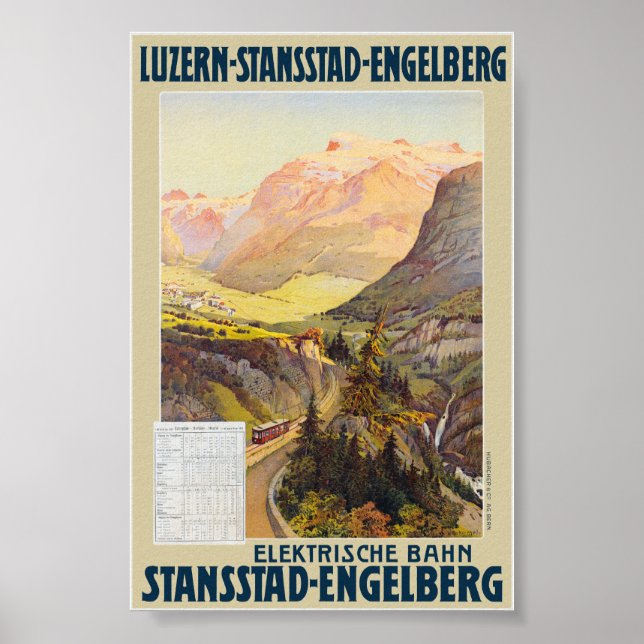 Stansstad-Engelberg Vintage affisch 1910 (Framsidan)