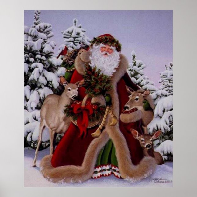 Stanta Claus och Forest Scene Poster (Framsidan)