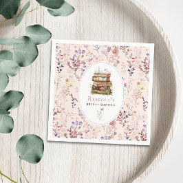 Stapel av vattenfärgsblomma av bokar möhippa pappersservett