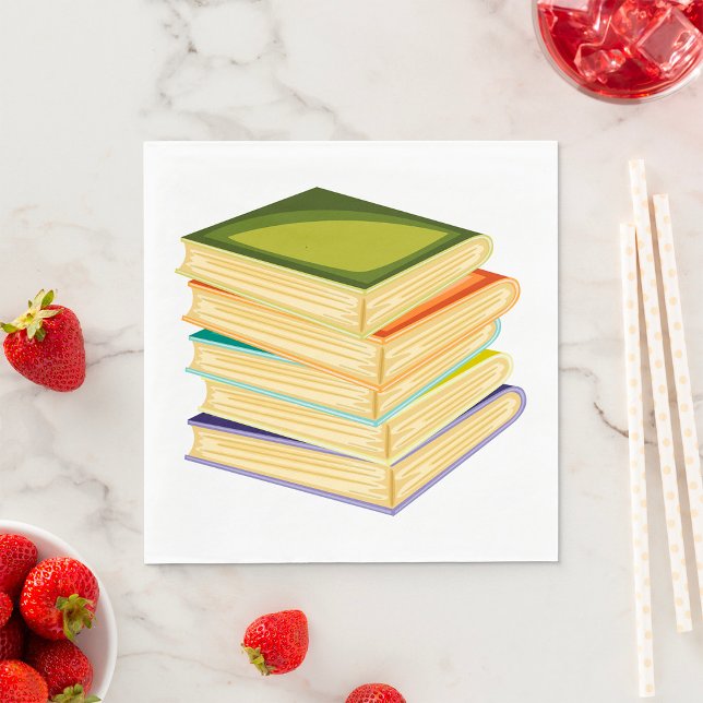 Stapel i Bokar Bok Älskare Art och läsning Pappersservett (Skapare uppladdad)