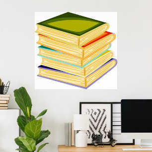Stapel i Bokar Bok Älskare Art och läsning Poster