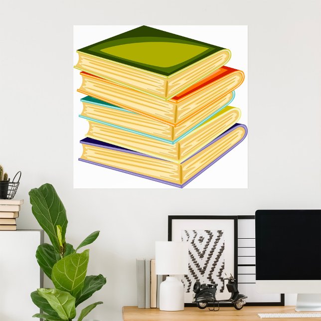 Stapel i Bokar Bok Älskare Art och läsning Poster (Skapare uppladdad)