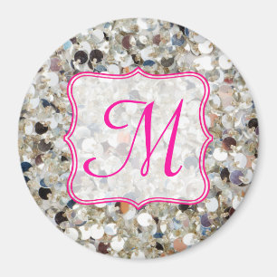 Stapel i Glitter Monogram första magnet