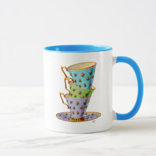 Stapel med tre Vintagar Tekopp Mugg