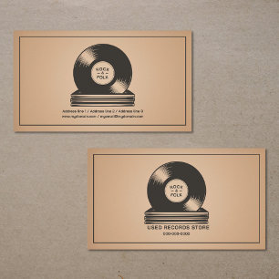 Stapel med vinylskivor visitkort