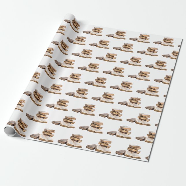 Stapel på vintage bokar presentpapper (Utrullad)