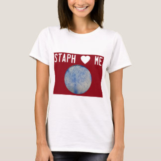 Staph älskar mig som är röd tee shirt