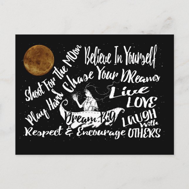 Stapkort för inspirationerande motiv-stjärnor vykort (Framsida)