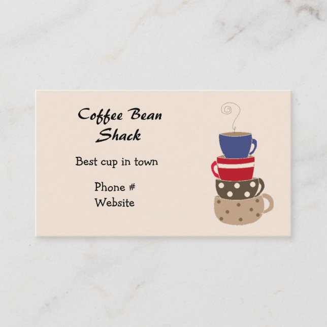 Stapla Kaffe koppar, Affärskort Visitkort (Framsida)