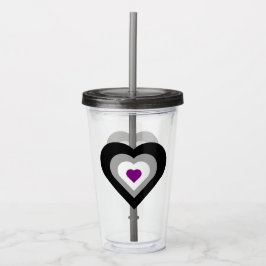 Staplad aseksuell hjärta akryl tumblar take away mugg
