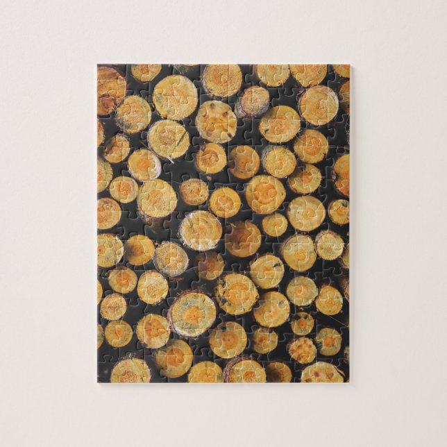 Staplad avverkning av skuren trä Träd Pussel (Vertikal)