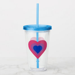 Staplad bisexuell hjärta akryl tumblar take away mugg
