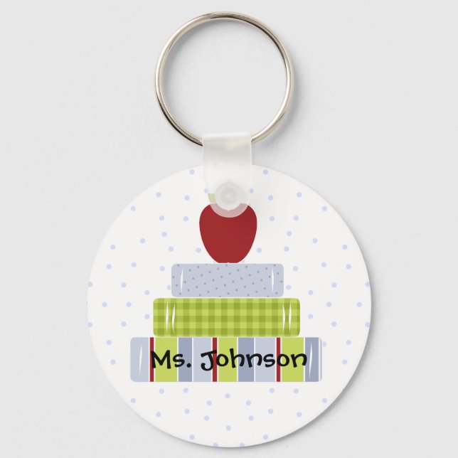 Staplad Bokar Lärares Nyckelring (Framsida)