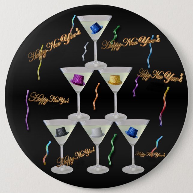 Staplad Champagne - nyårsaft Knapp (Framsida)