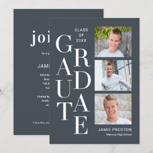Staplad Charm Editable Färg Studenten-inbjudan Inbjudningar