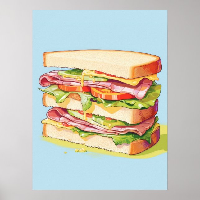 Staplad Deli Sandwich Delight Poster (Framsidan)