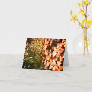 Staplad Firewood Nature Anpassade Note Card Kort